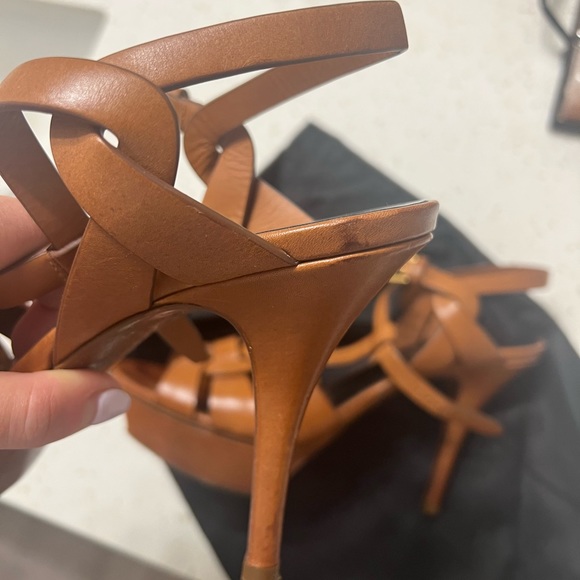 YSL Tribute Leather 105mm Platform Sandals - Picture 7 of 11